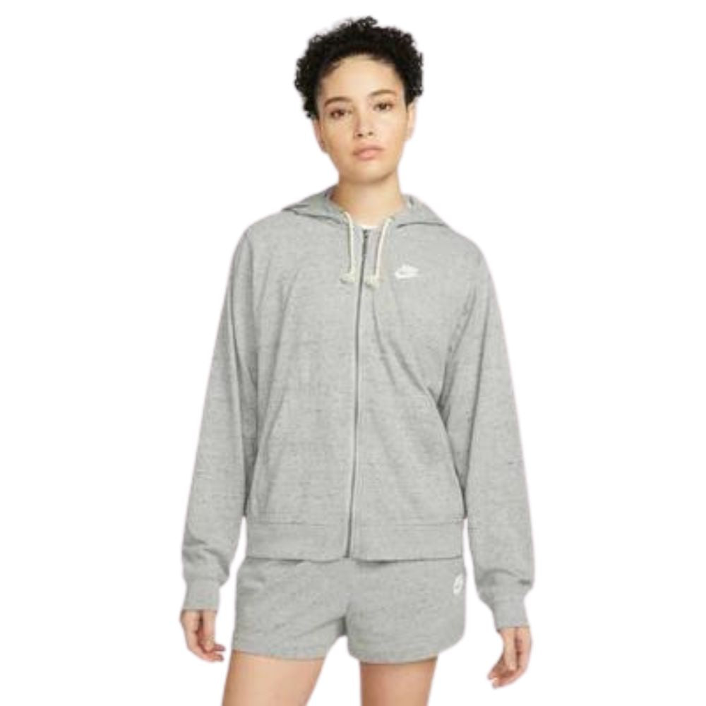 Nike Sweater De Algodón Para Damas Color Gris Claro