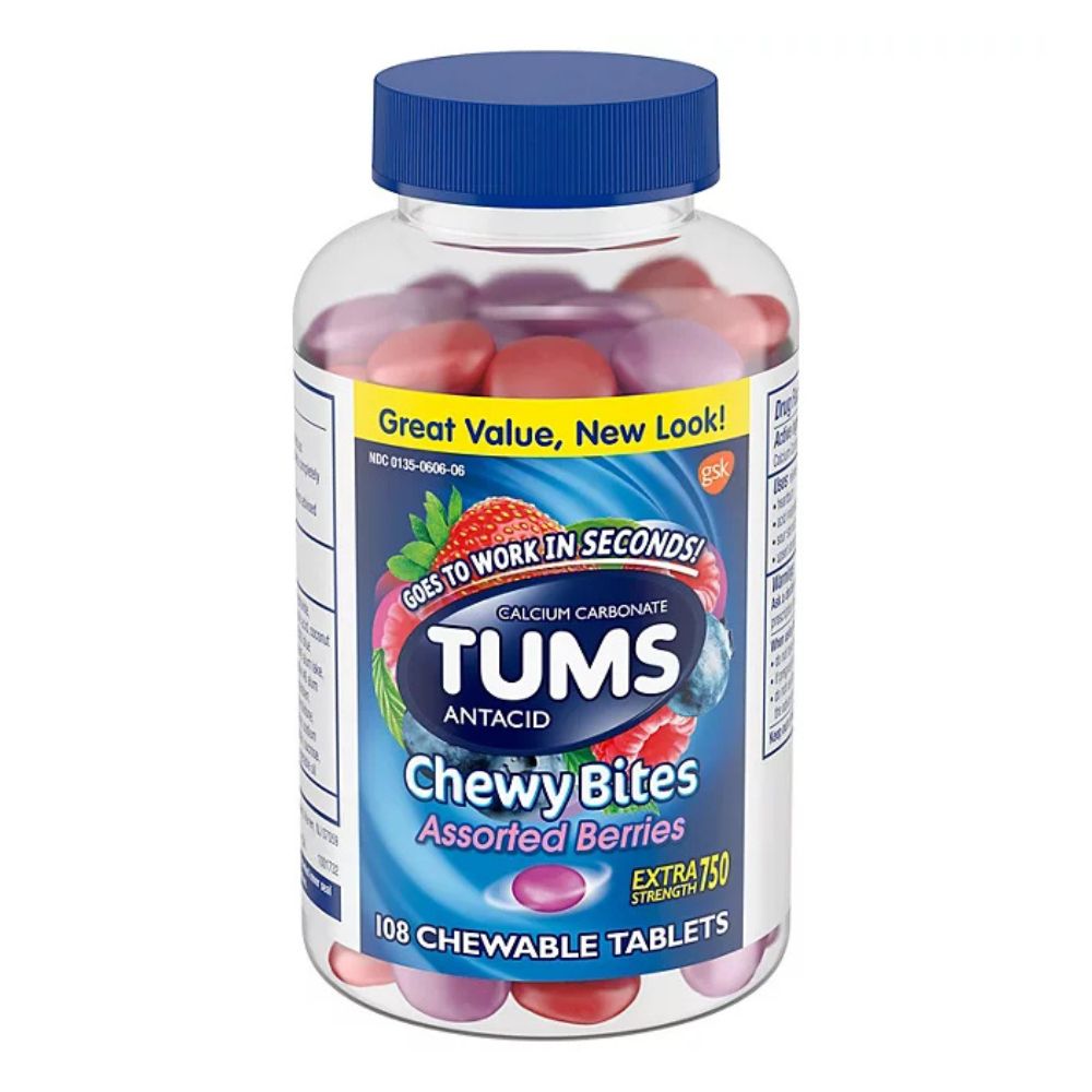 TUMS Chewy Bites Assorted Berries 108 Caramelos Masticables