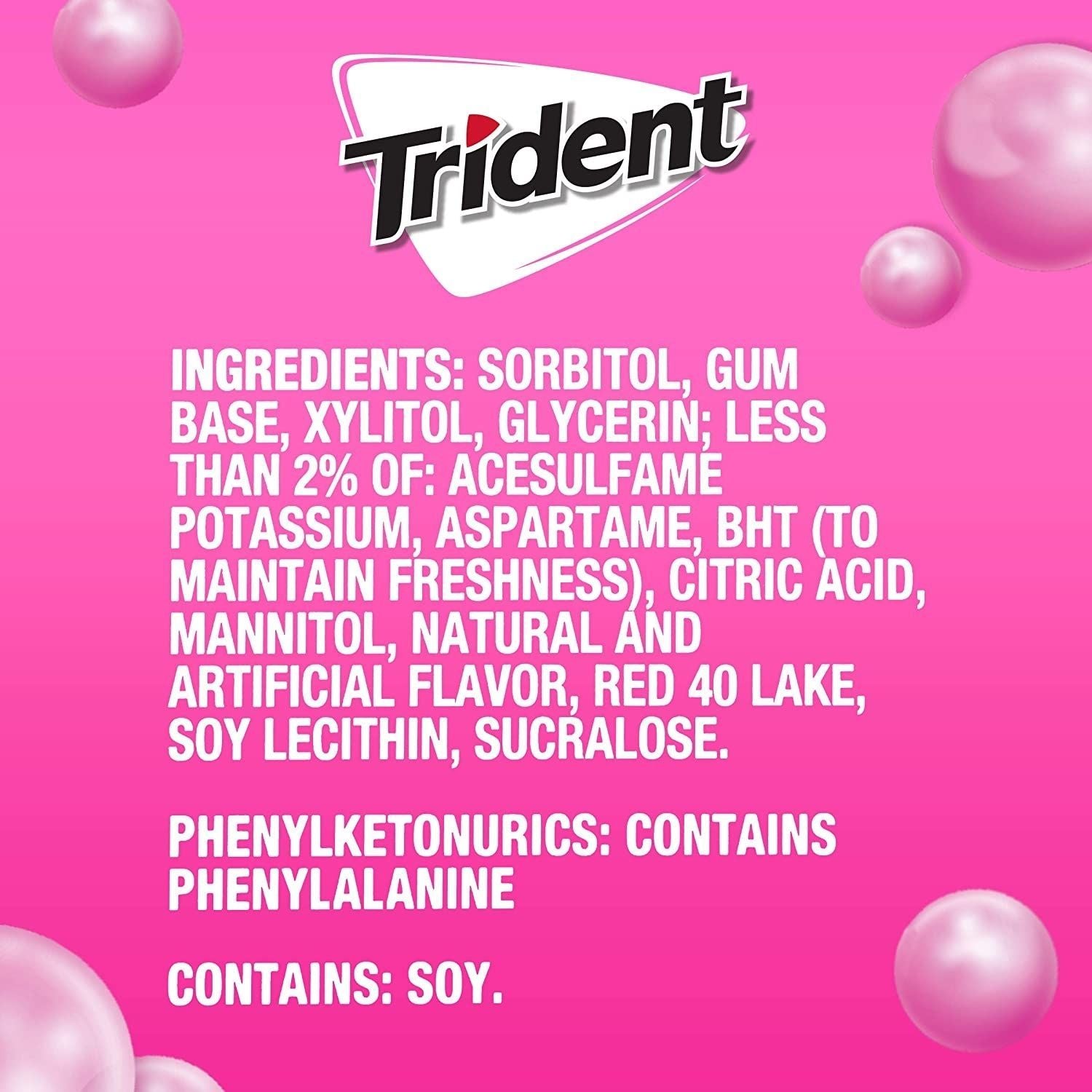 Chiclets Trident Bubblegum 14und - Madison Center