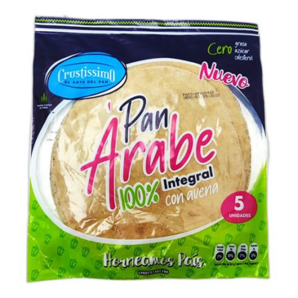 Pan Arabe Integral Con Avena 5 Und