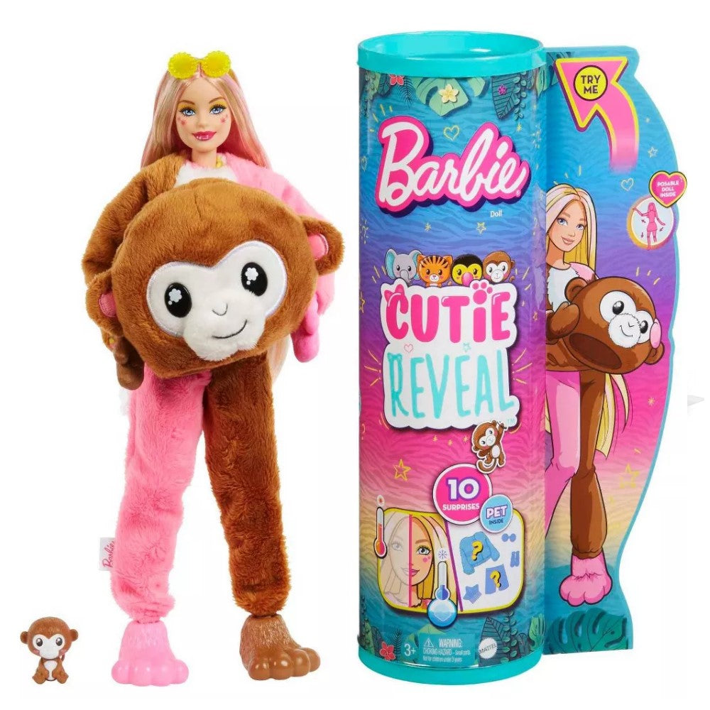 Barbie Coffret Poupée Mannequin Cutie Reveal Série T-Shirt Confort Incluant Un Ourson en Peluche Et 10 Surprises, Série T-Shirt Confort « Love », Jouet Enfant, A Partir De 3 Ans, HKR04 Barbie Coffret Poupée Mannequin Cutie Reveal Série T-Shirt Confort Incluant Un Ourson en Peluche Et 10 Surprises, Série T-Shirt Confort « Love », Jouet Enfant, A Partir De 3 Ans, HKR04