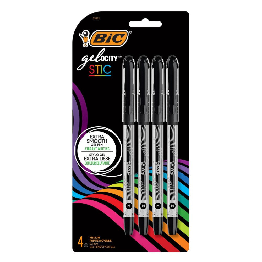 Bic Boligrafos 4 Und Gel Extra Smooth Stic Negro 0.7mm