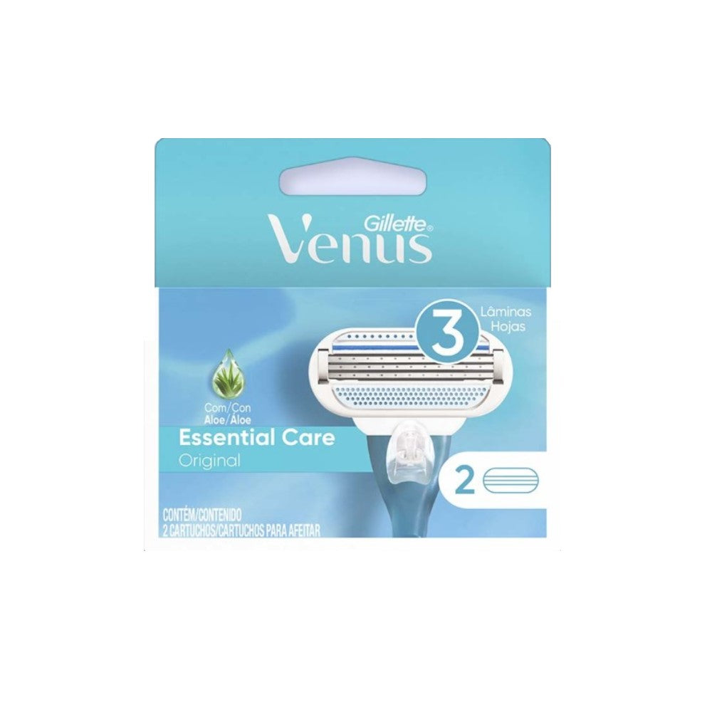 Venus Cartucho 2 Und Gillette Afeitadora Essential Care Original 3 Laminas
