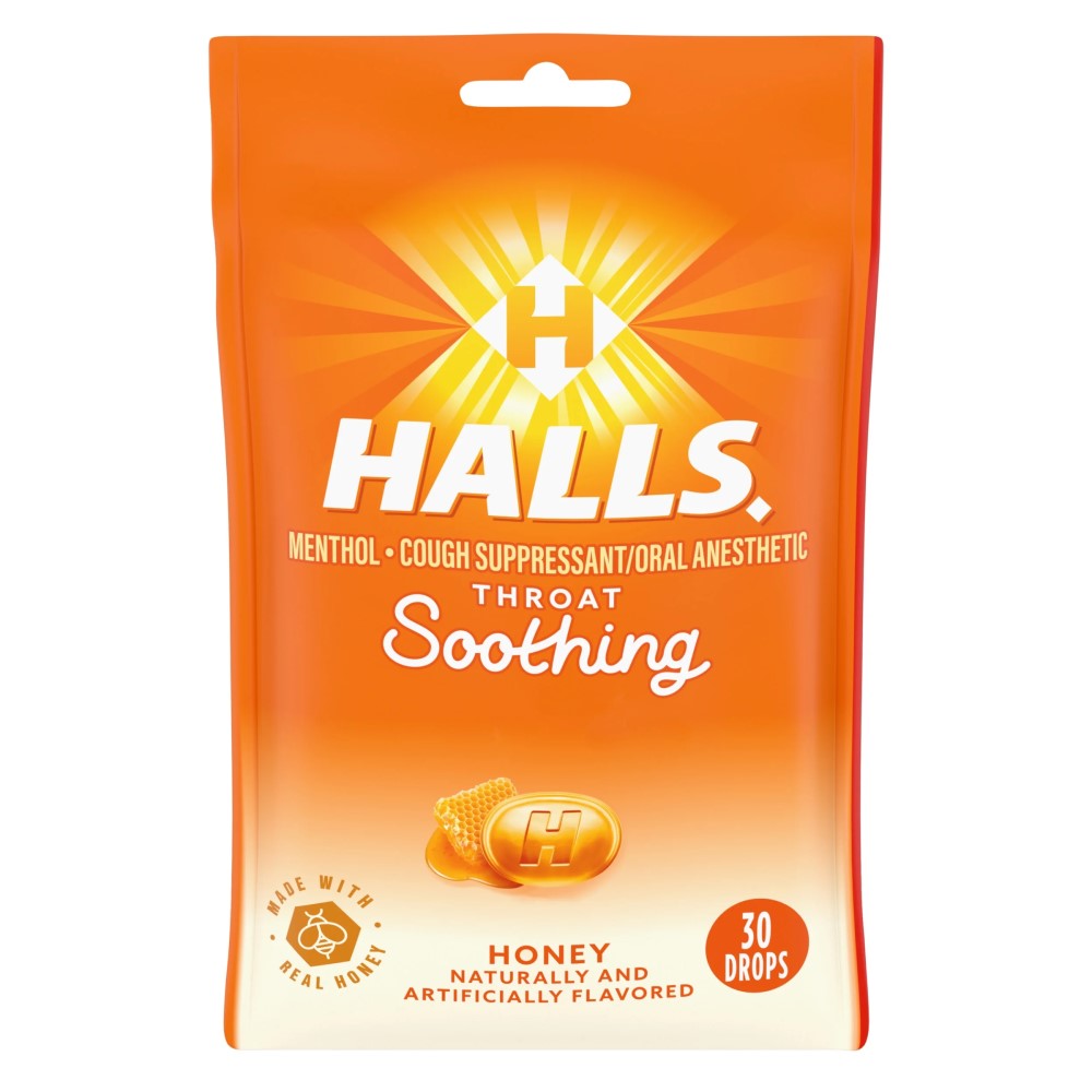 Halls Caramelos Throat Soothing Honey Flavor 30 Drops