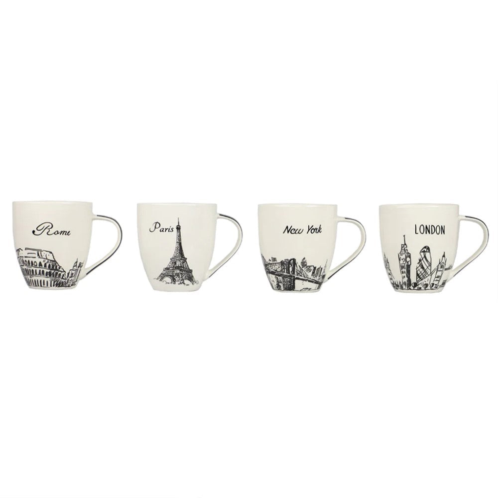 Mugs Con Motivo De Ciudades del Mundo 503ml