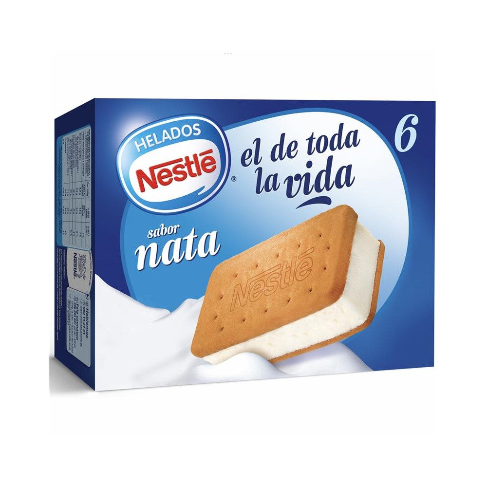 Helados Nestle Sandwich 6 Unidades Sabor a Nata 6und