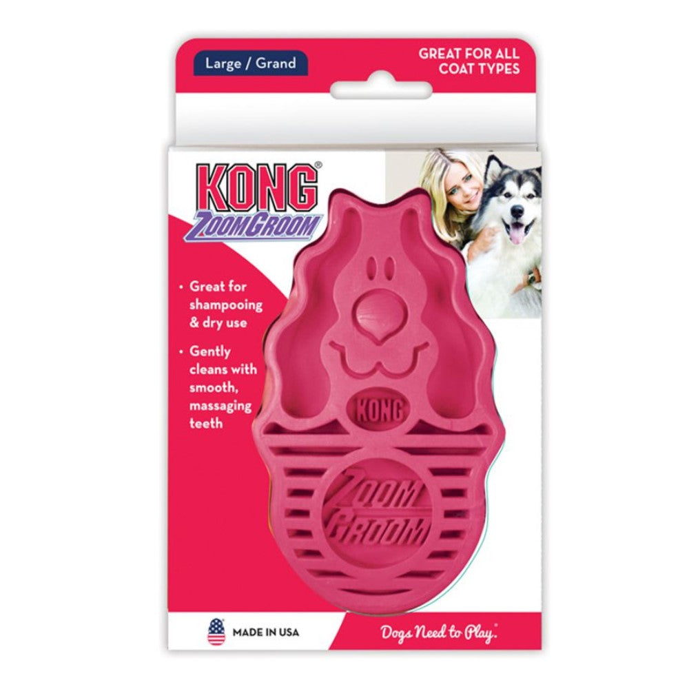 Kong Masageador Para Perro Zoom Groom Large Color Rojo