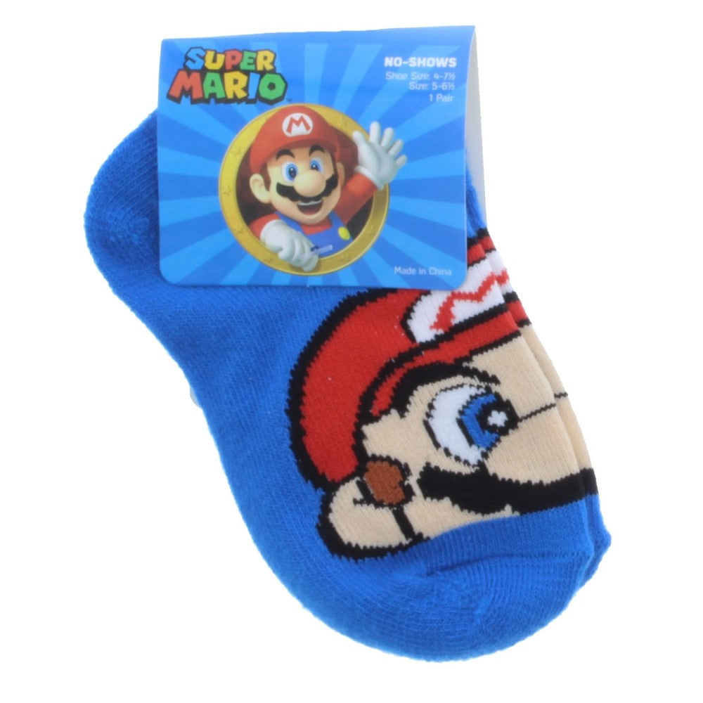 Medias Super Mario Talla 5-6½ Color Azul 1par