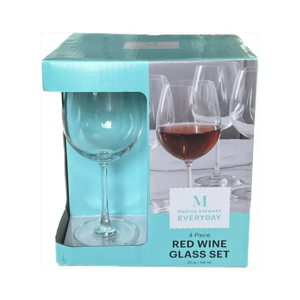 Martha Stewart Vivica 20-Ounce Stemmed Red Wine Glass Set 4-Pack