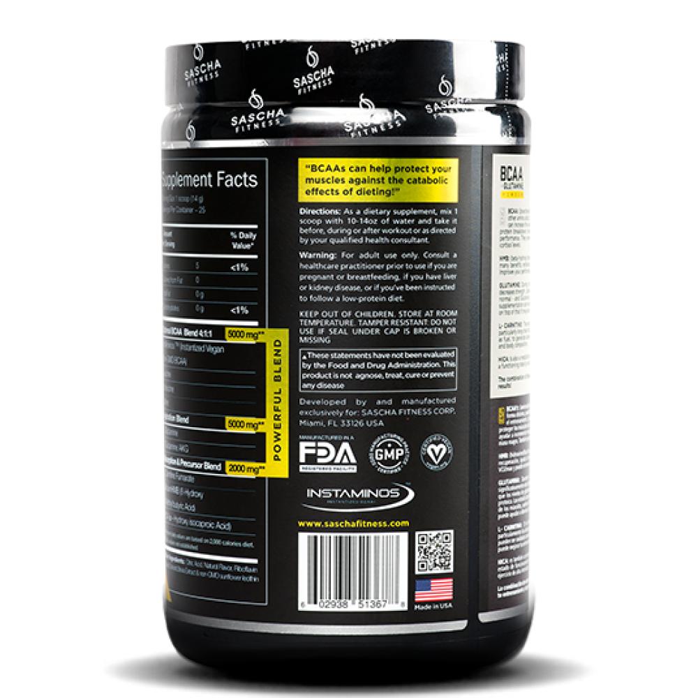 Suplemento Dietetico BCAA con Glutamina by Sascha Fitness Pineapple 350g - Madison Center