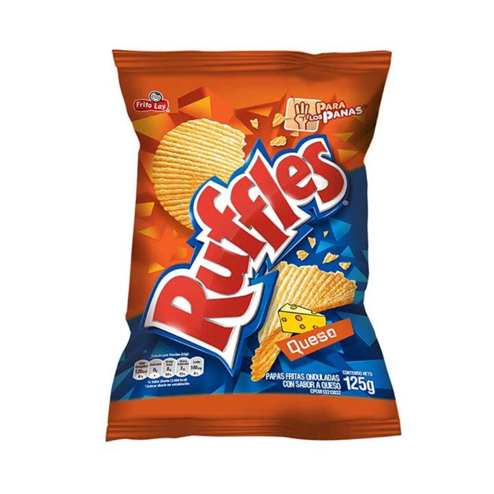 Ruffles Papas Fritas Chips Onduladas Queso 125g