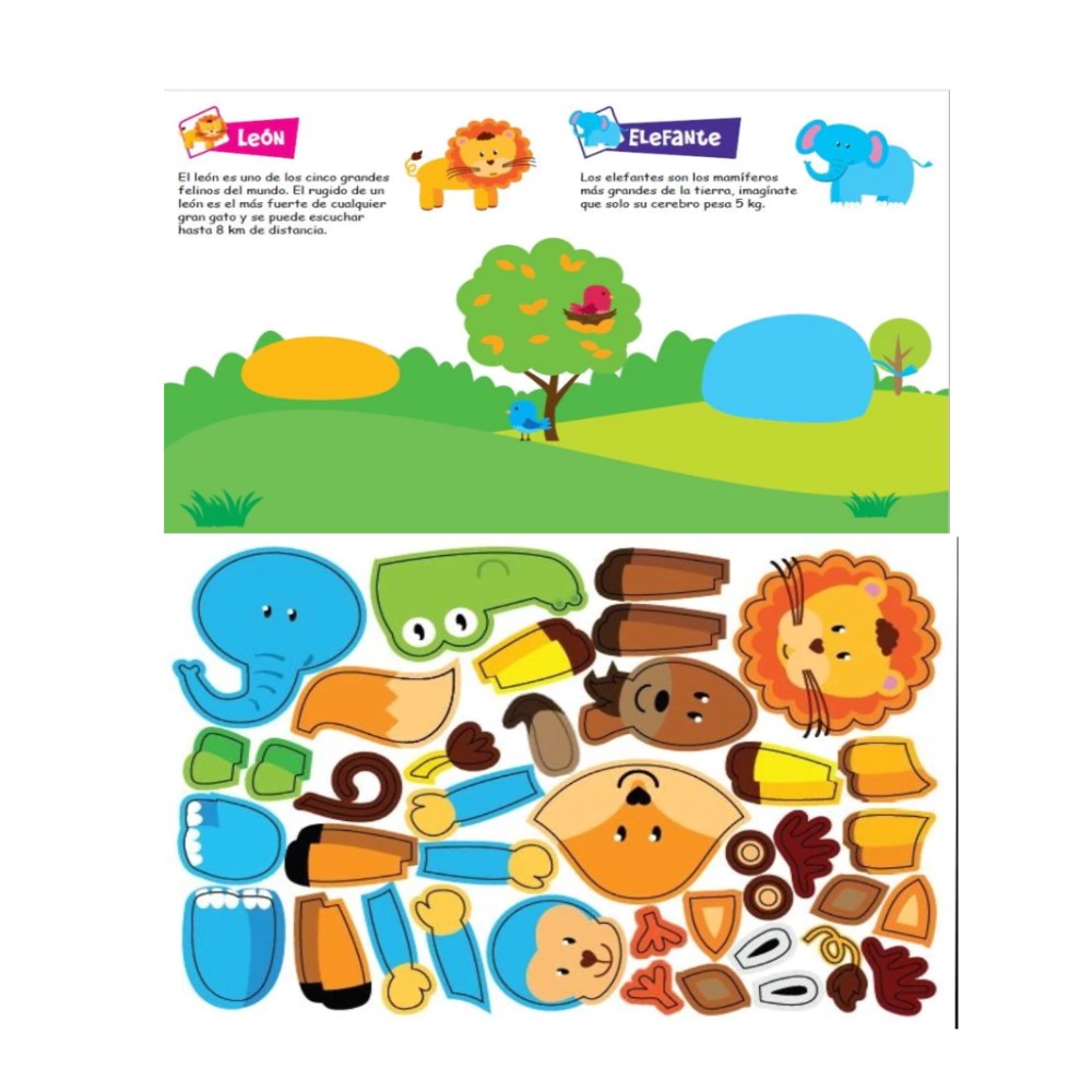 Libro De Arte Creando Animales Divertidos Jirafa Libro De Stickers 3+