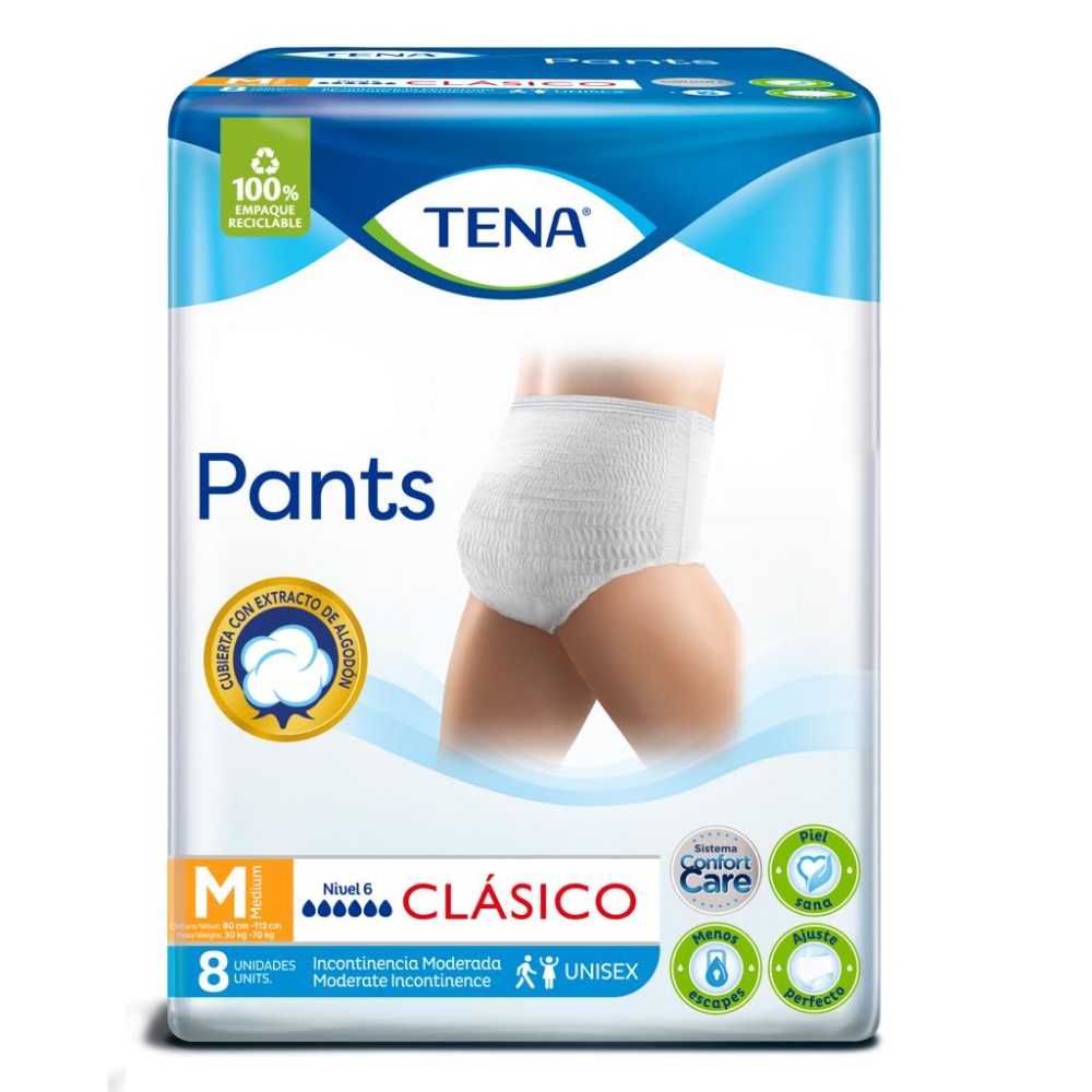 TENA PANTS MAXI MEDIO 80-110 CM 8 PZ UNISEX - PiùMe