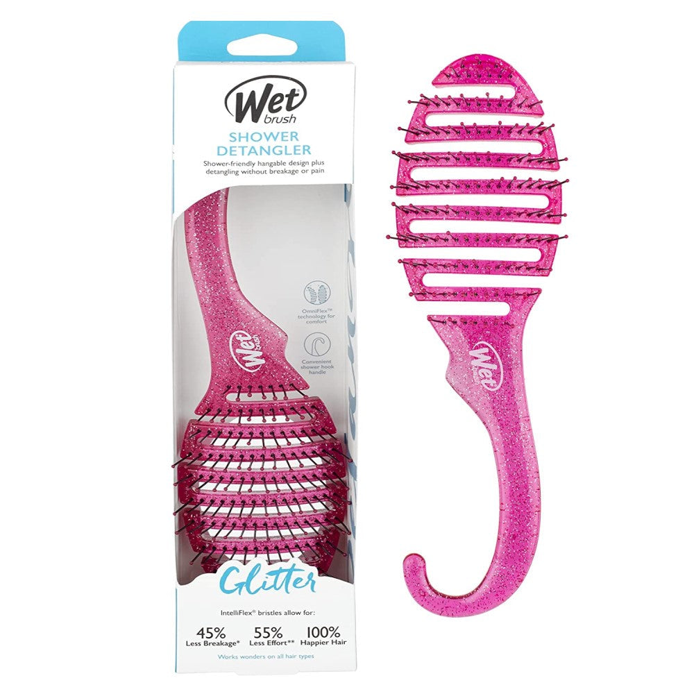 Wet Brush Shower Detangler Pink Glitter