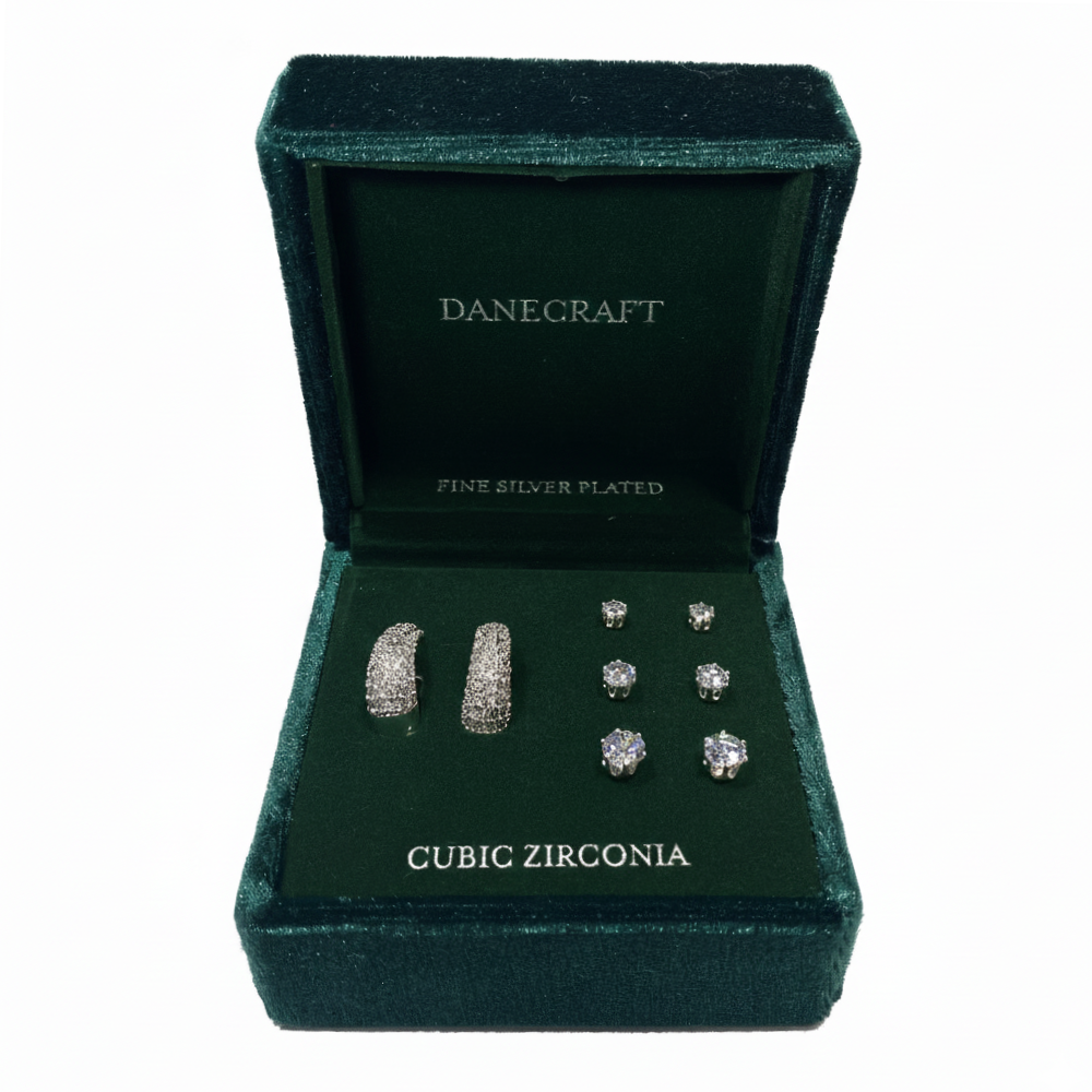 Danecraft Set De Zarcillos Fine Silver Plated 4Und