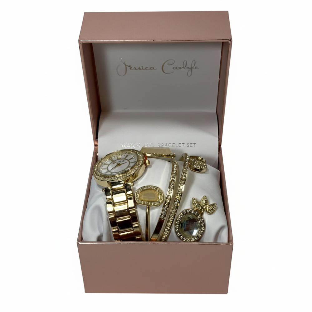Jessica Carlyle Set De Reloj y Pulseras Gold