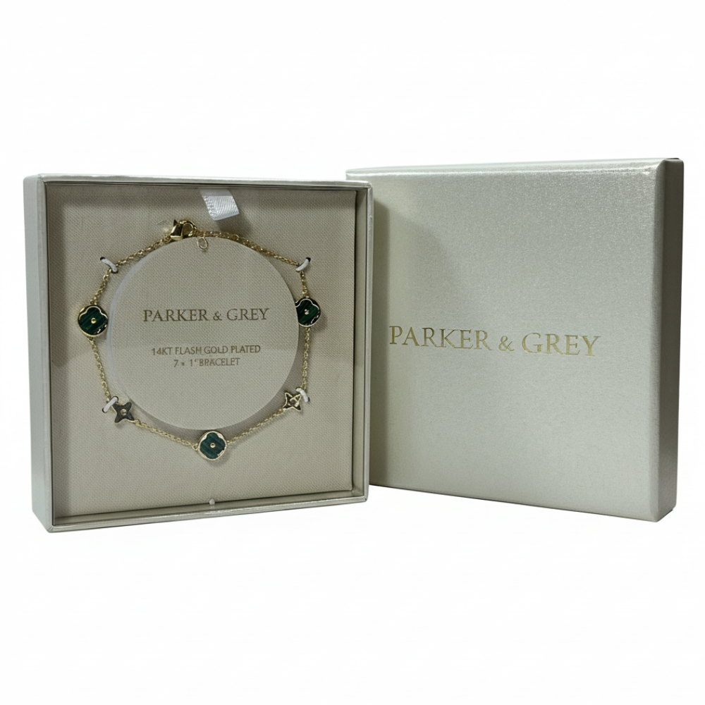 Parker & Grey Pulsera Gold Plated Green