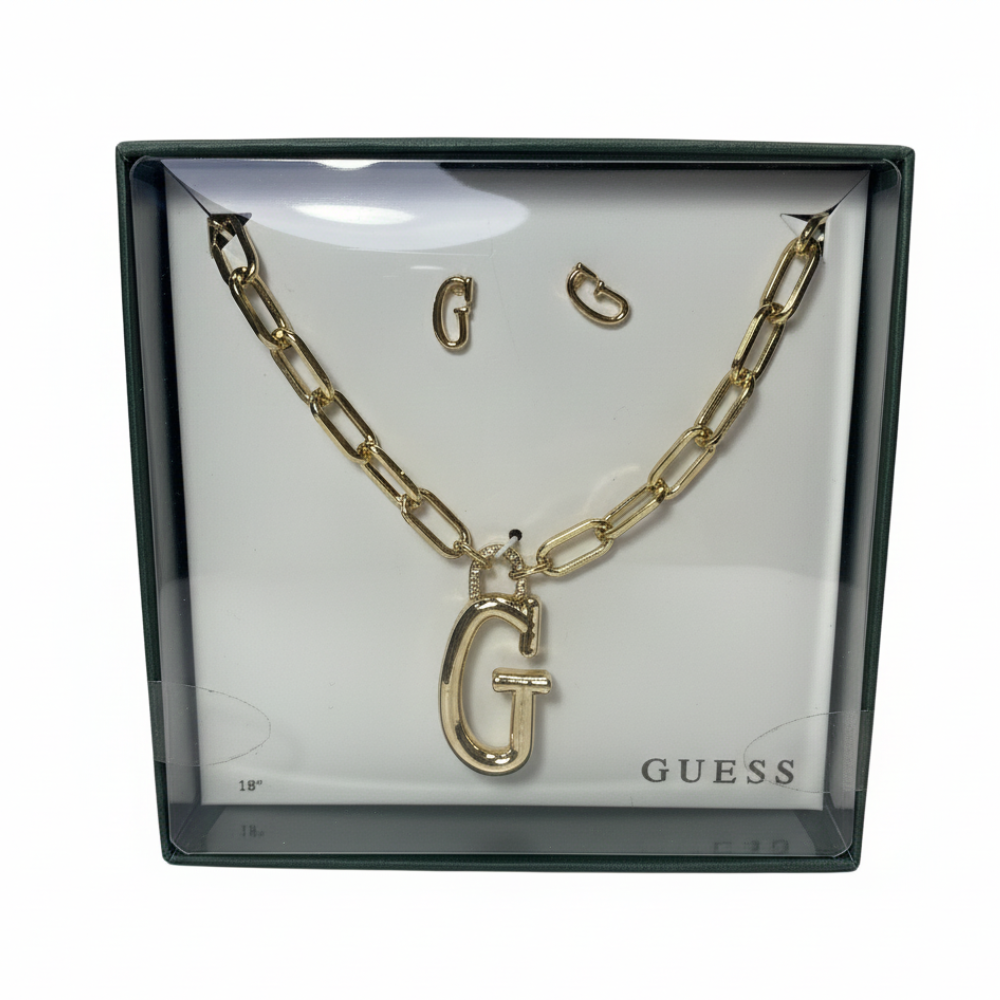 Guess Set De Collar y Zarcillos Golden &quot;G&quot;