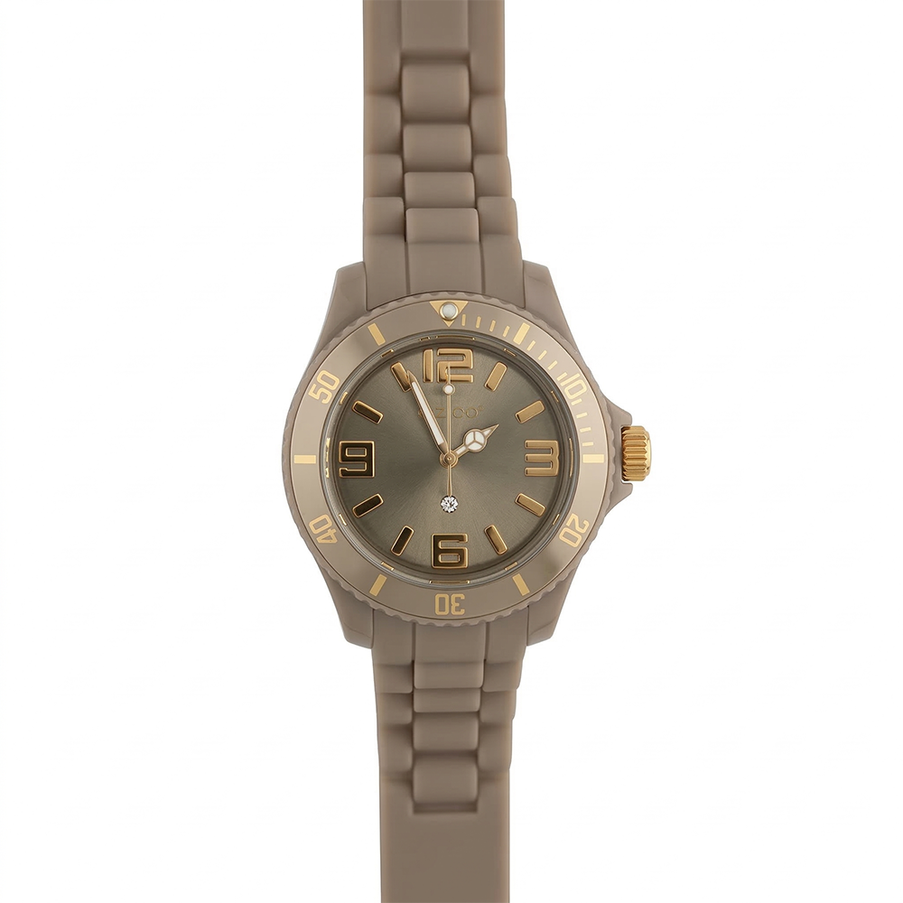 Oozoo Reloj Deportivo Correa De Silicone Para Damas Dark Cream