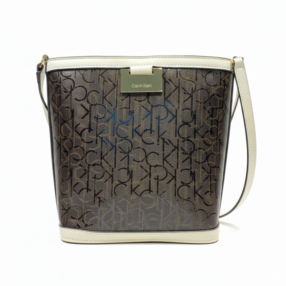 Calvin Klein Cartera Crossbody Brown & White