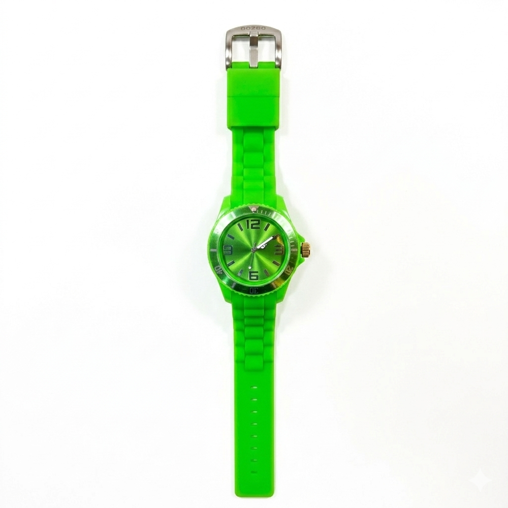 Oozoo Reloj Deportivo Correa De Silicone Para Damas Fluorescent Green