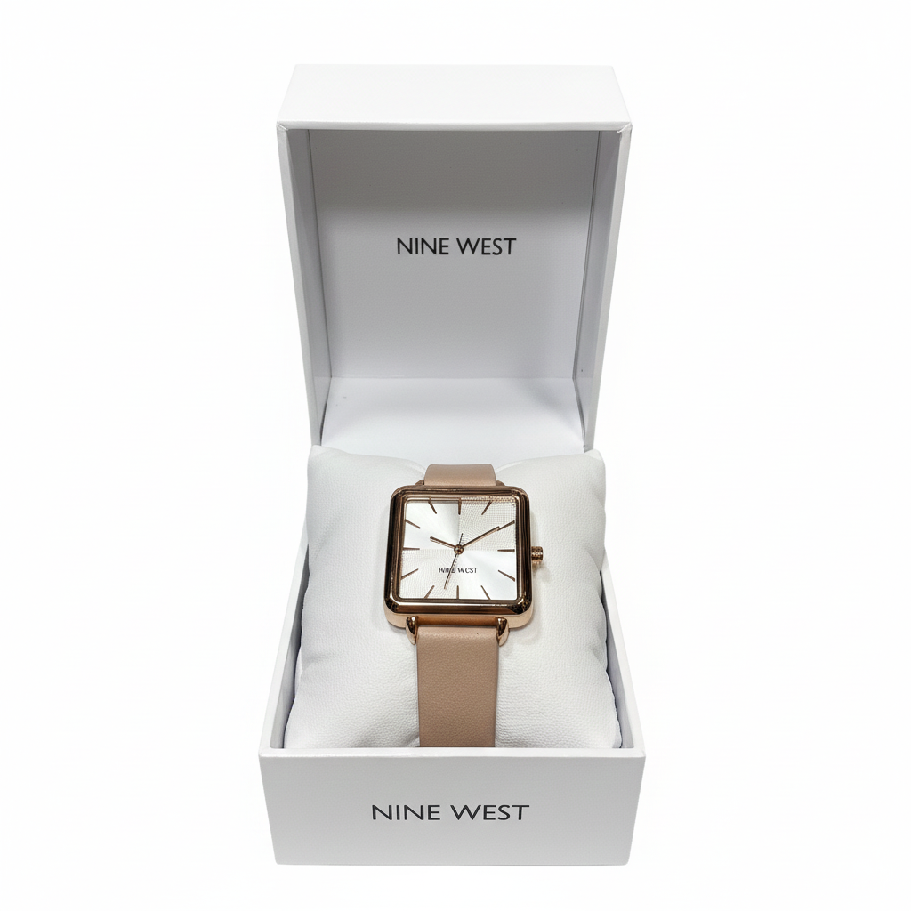 Nine West Reloj Para Damas Cuadrado Rose