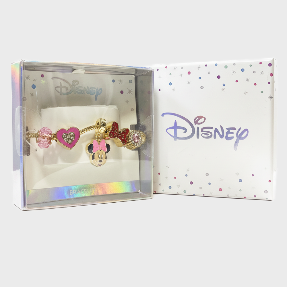 Disney Pulsera Con Dije De Minnie Mouse Golden