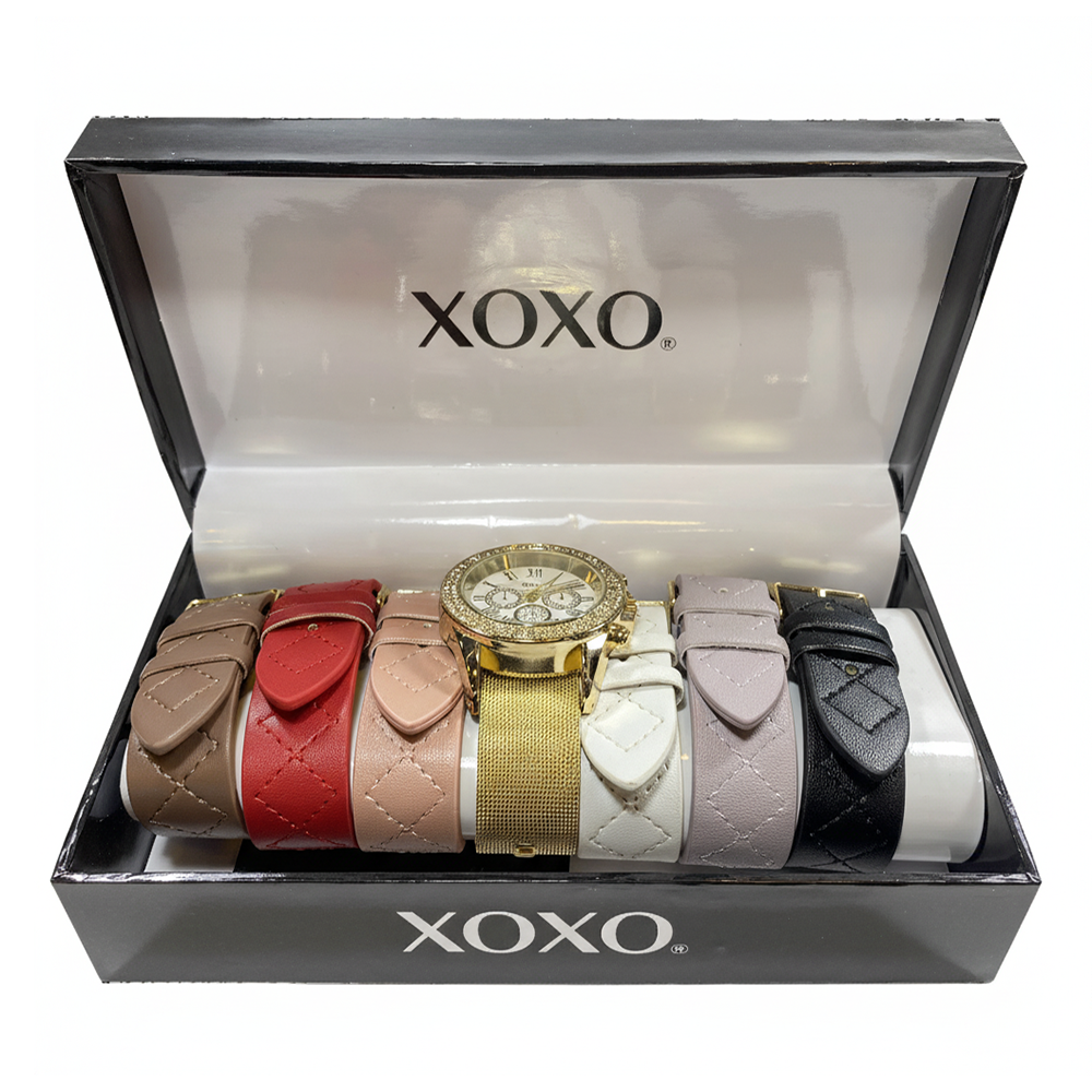 Xoxo Set De Reloj y Correas Intercambiables Para Damas