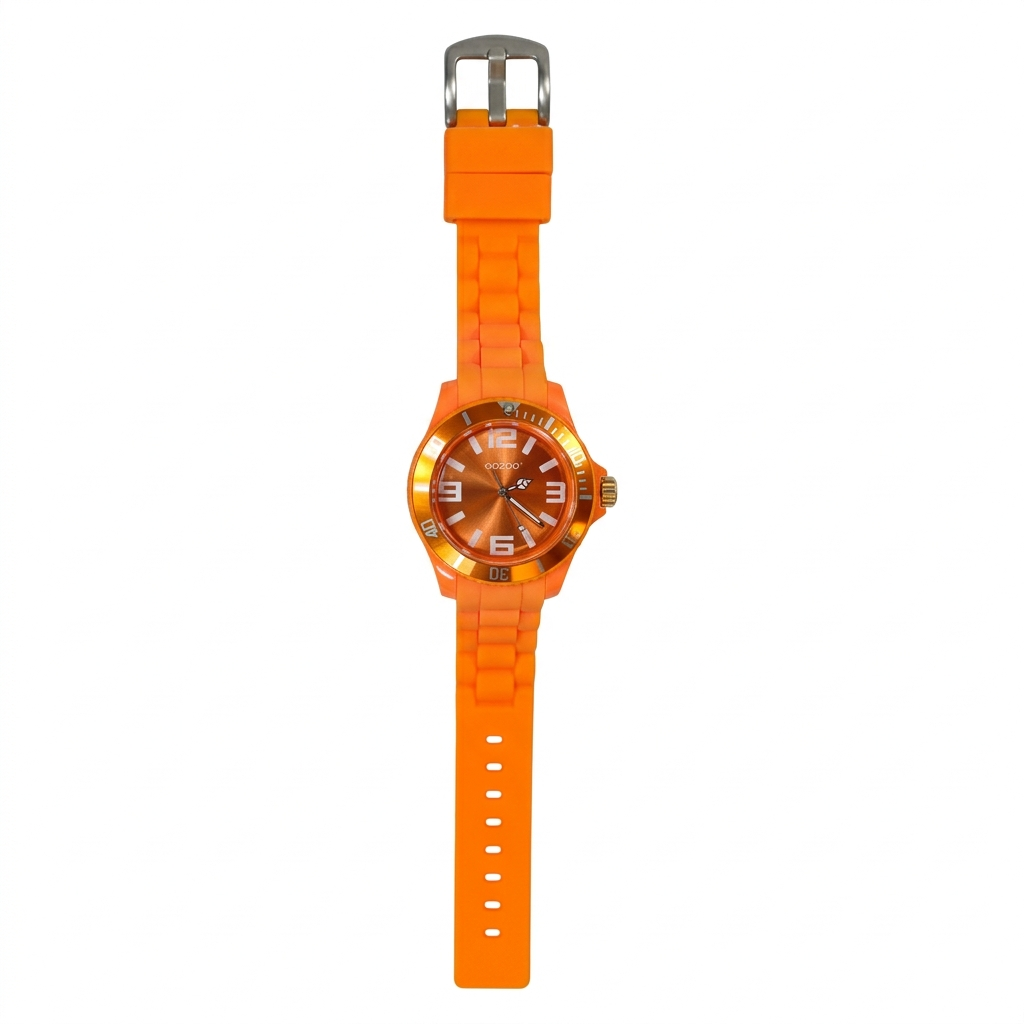 Oozoo Reloj Deportivo Correa De Silicone Para Damas Fluorescent Orange