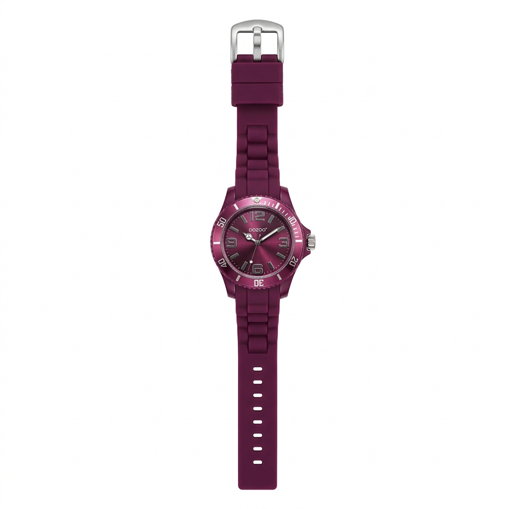 Oozoo Reloj Deportivo Correa De Silicone Para Damas Grape