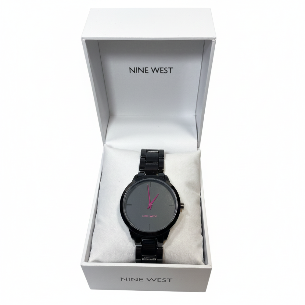 Nine West Reloj Para Damas Black & Pink