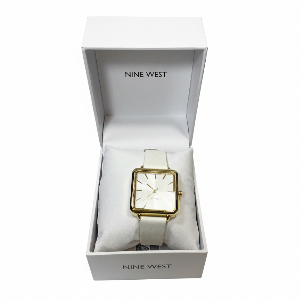 Nine West Reloj Para Damas Cuadrado White