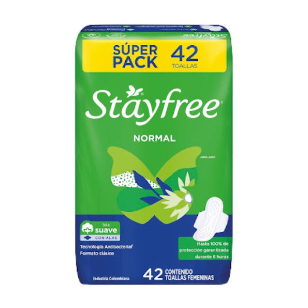 Stayfree Toalla Sanitaria Normal Con Alas 42 Und