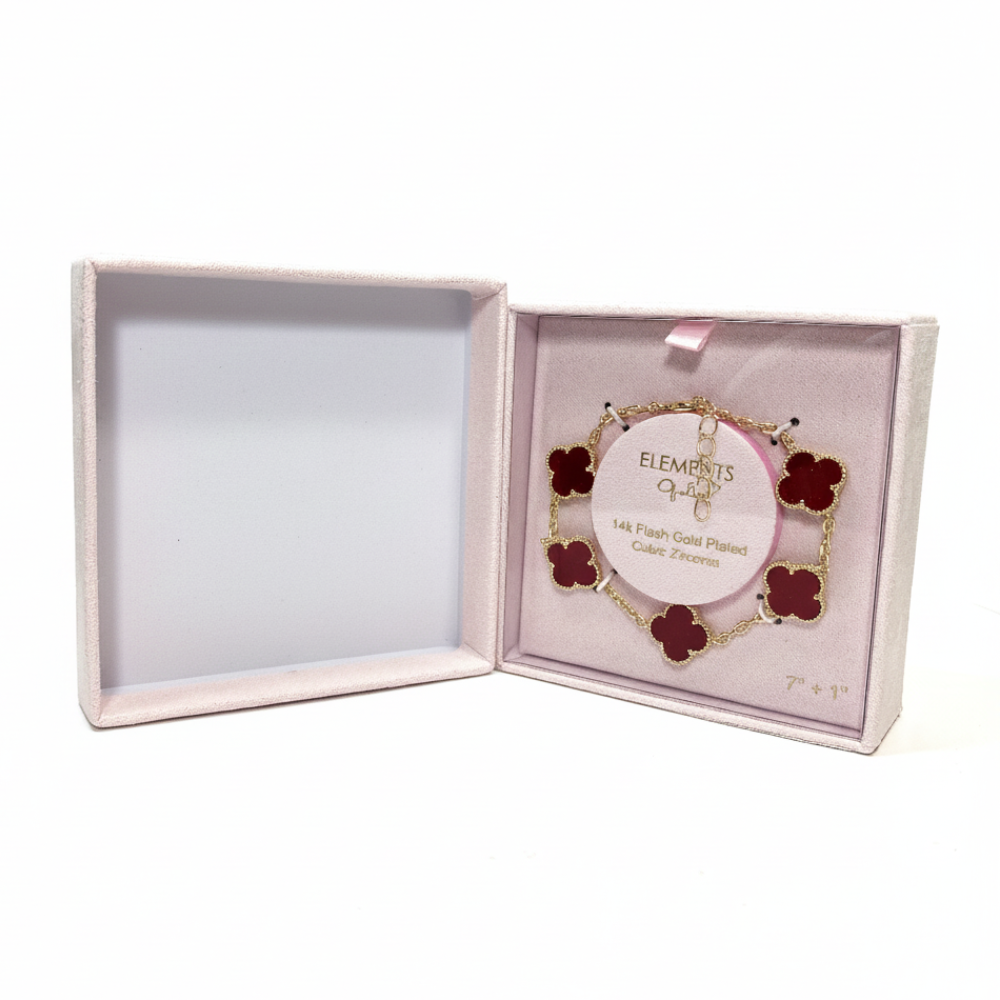 Element Of Love Pulsera Golden Trébol Red