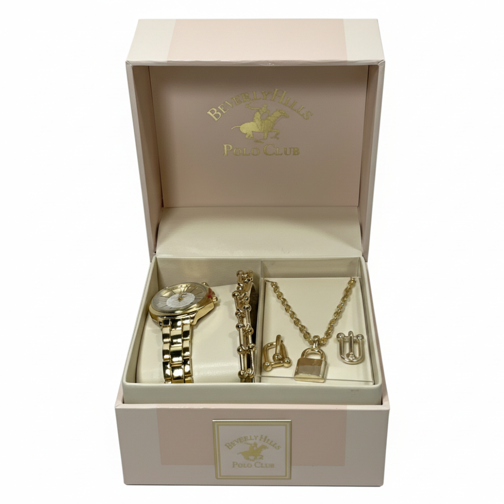Beverly Hills Set De Reloj y Accesorios Gold