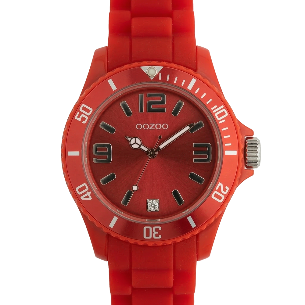 Oozoo Reloj Deportivo Correa De Silicone Para Damas Red