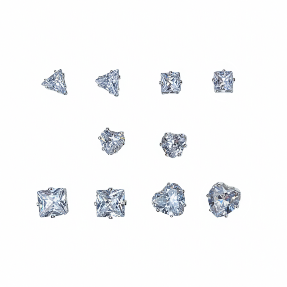 Danecraft Set De Zarcillos Fine Silver Plated Cubic Zirconia 5Und