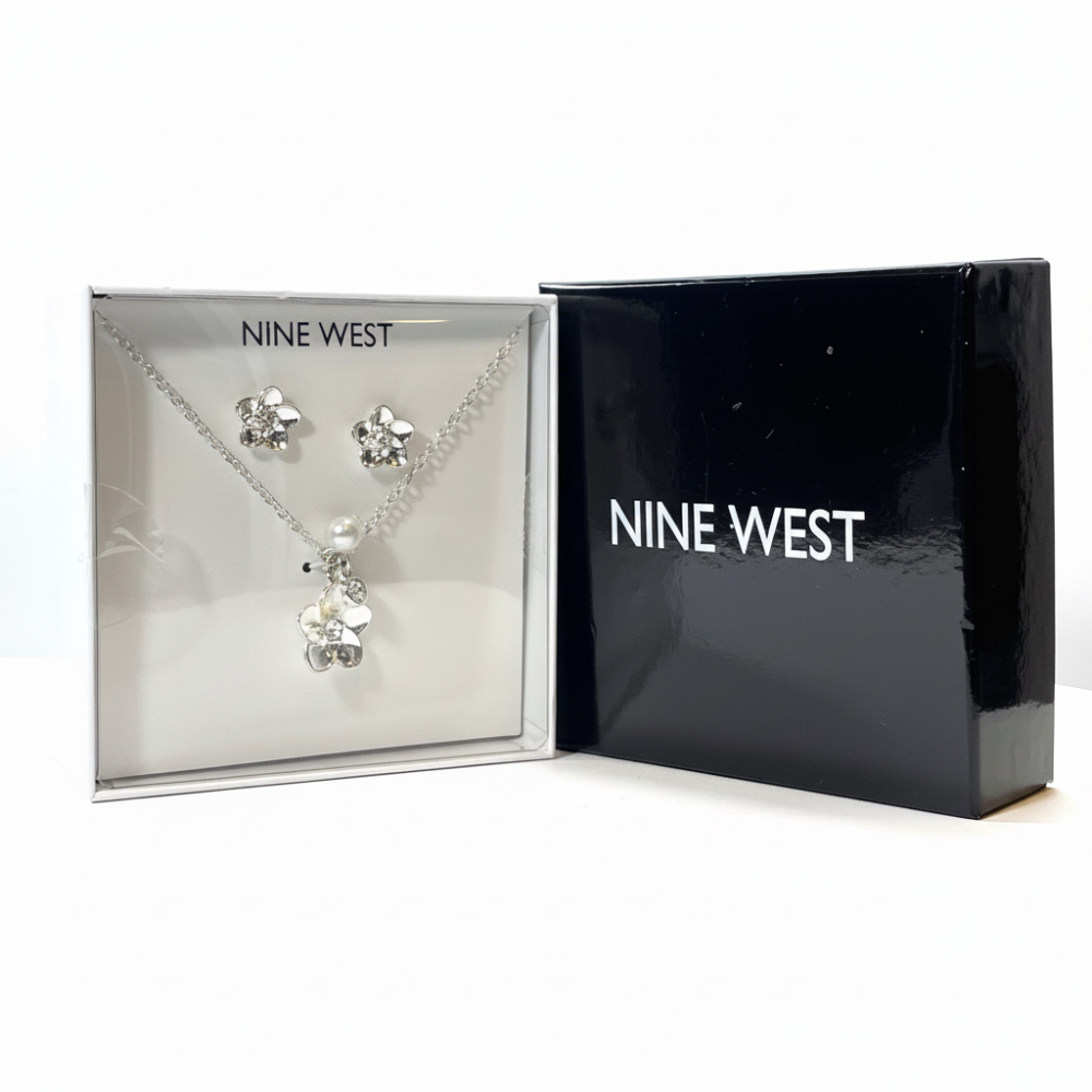 Nine West Set De Collar Y Zarcillos Flower