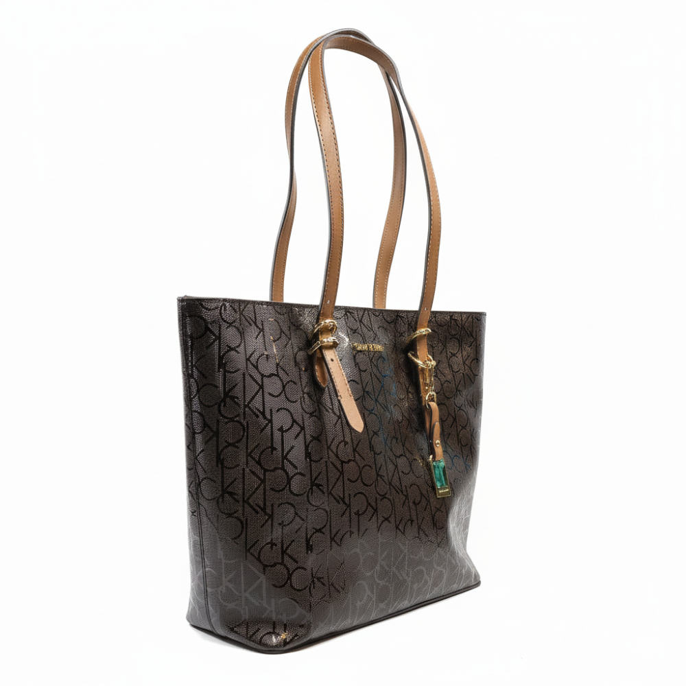 Calvin Klein Cartera Tote Bag Monogram Brown