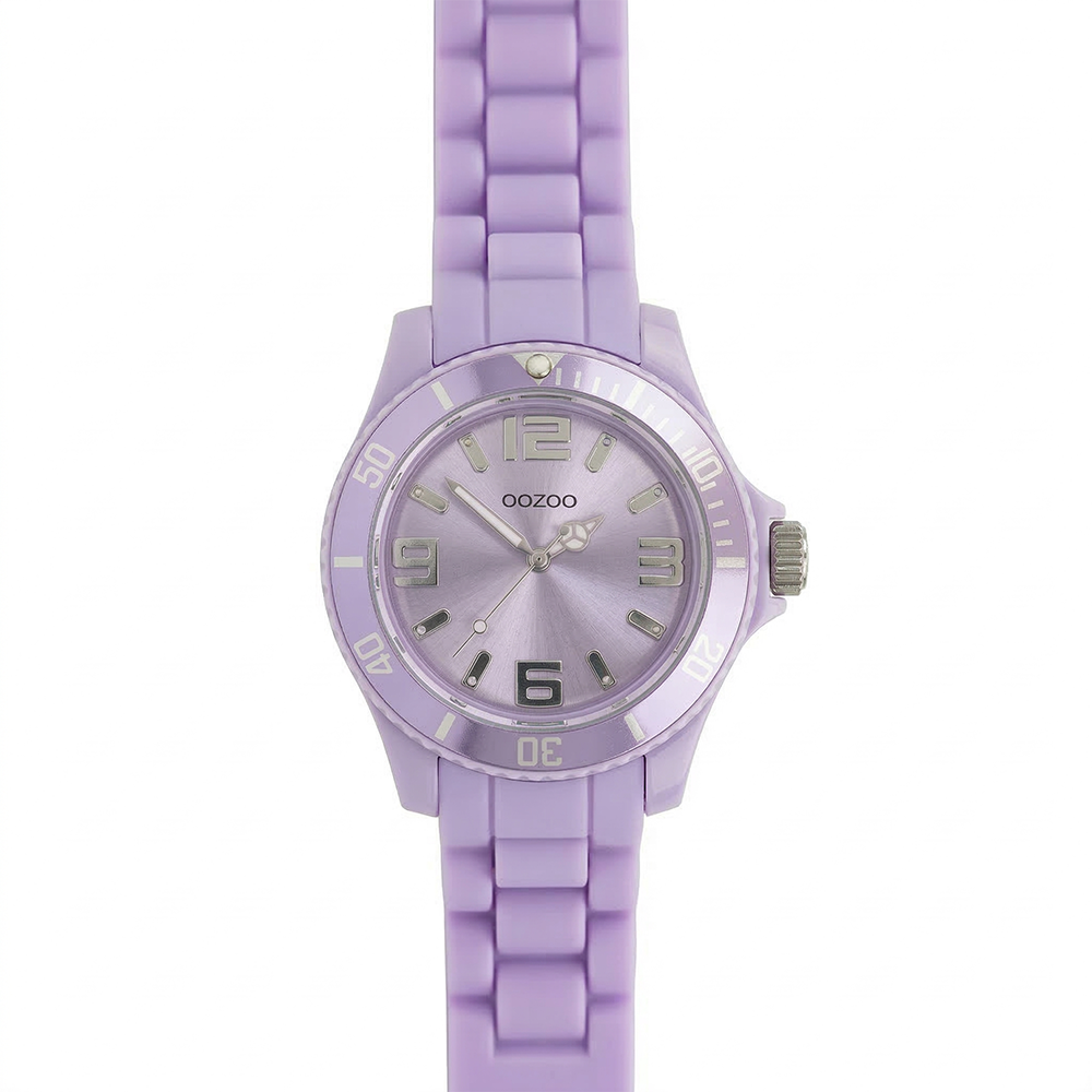 Oozoo Reloj Deportivo Correa De Silicone Para Damas Light Grape