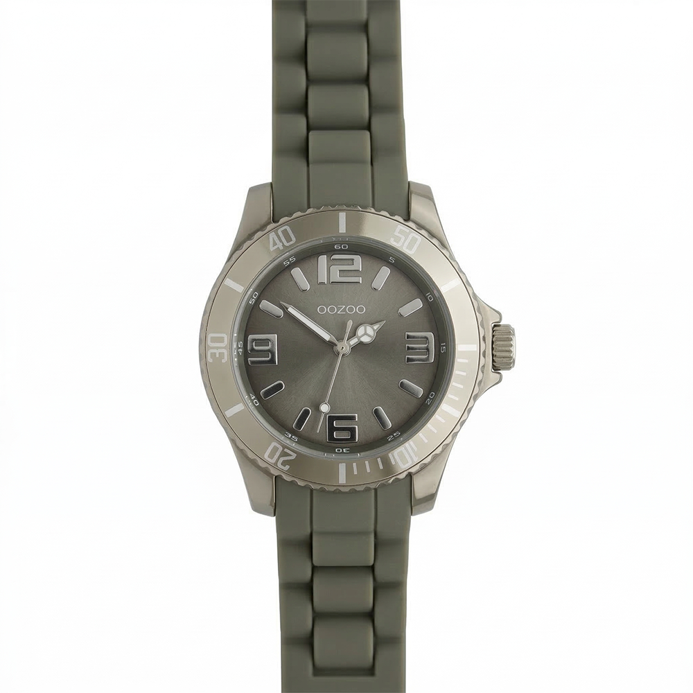Oozoo Reloj Deportivo Correa De Silicone Para Damas Olive