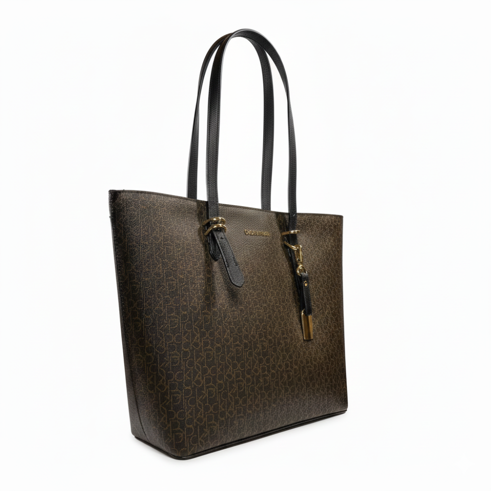 Calvin Klein Cartera Tote Bag Monogram Light Brown