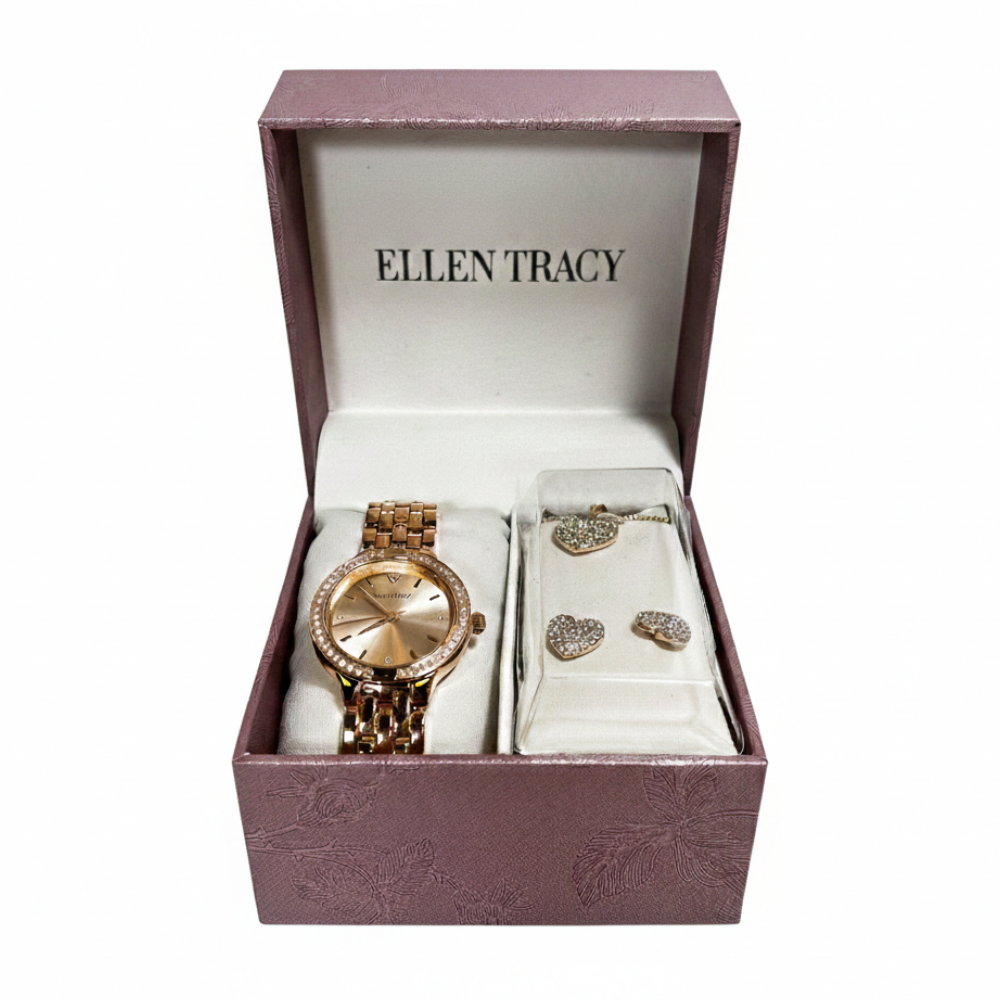 Ellen Tracy Set de Reloj y Accesorios Rose Gold