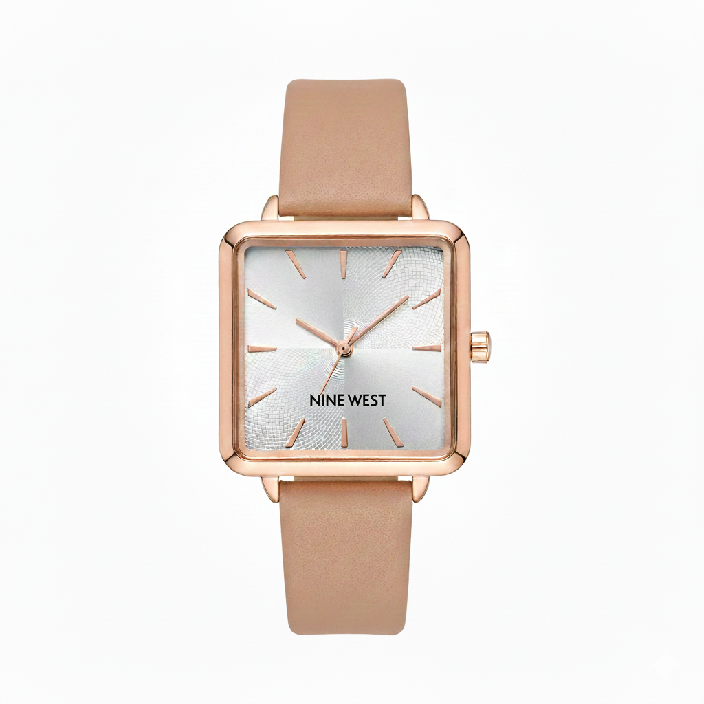 Nine West Reloj Para Damas Cuadrado Rose