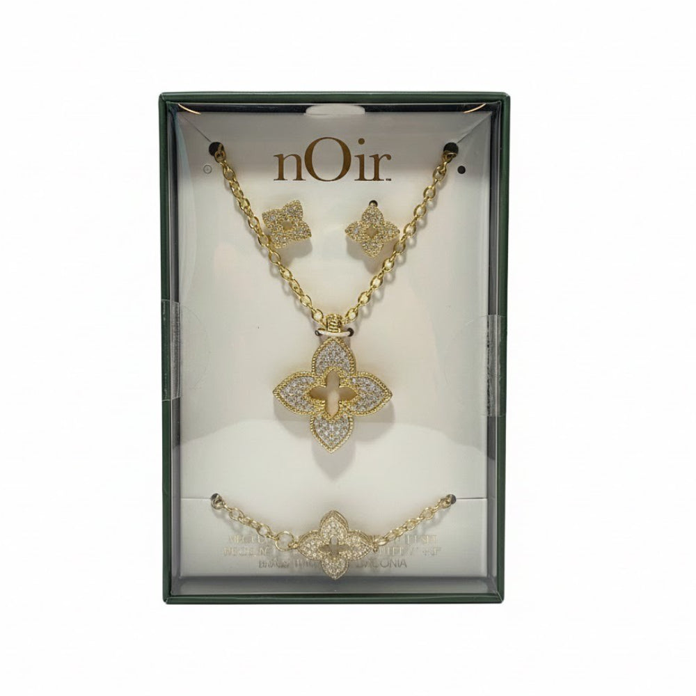 Noir Set De Collar Pulsera y Zarcillos Zirconia