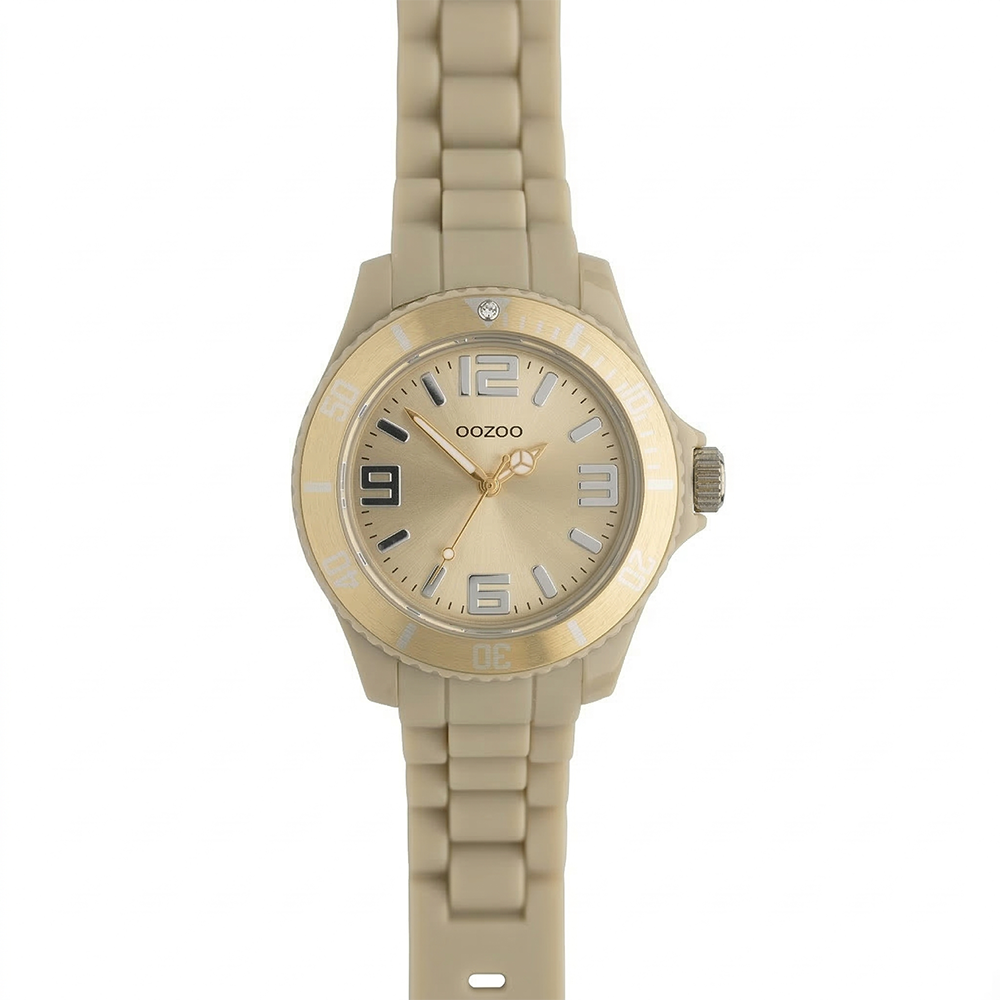 Oozoo Reloj Deportivo Correa De Silicone Para Damas Sand