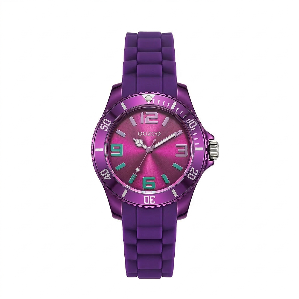Oozoo Reloj Deportivo Correa De Silicone Para Damas Grape