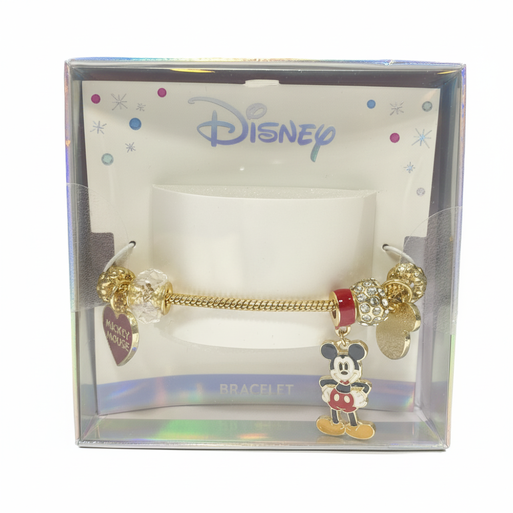 Disney Pulsera Con Dije De Mickey Mouse Golden