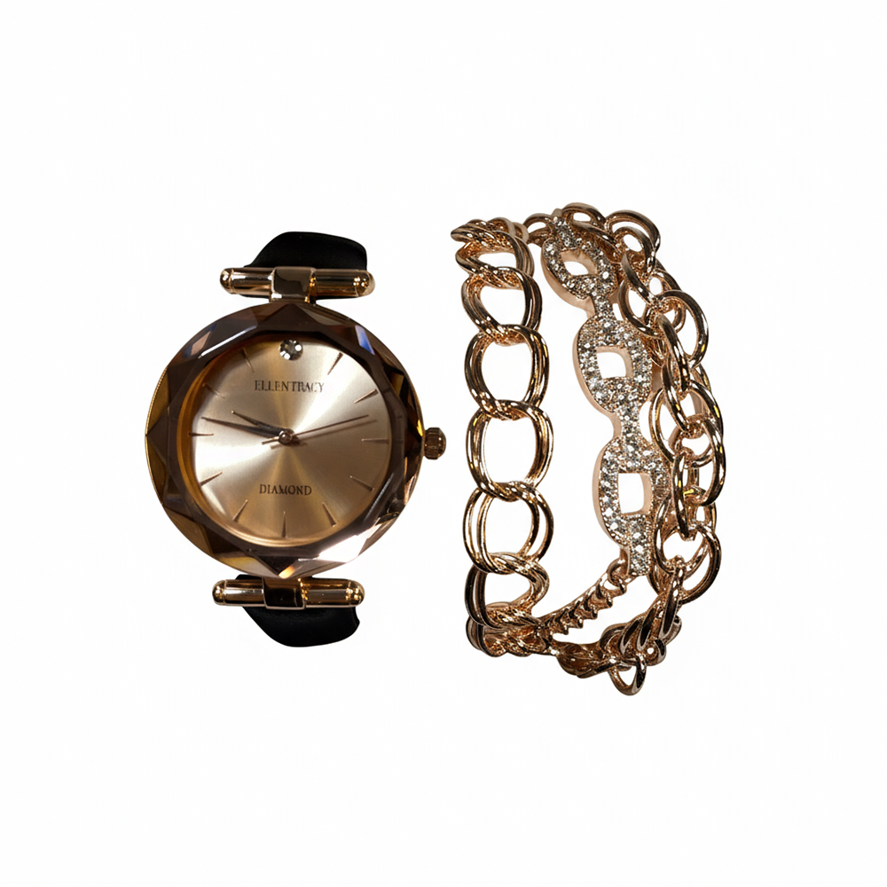 Ellen Tracy Set De Reloj Y Accesorios Para Damas
