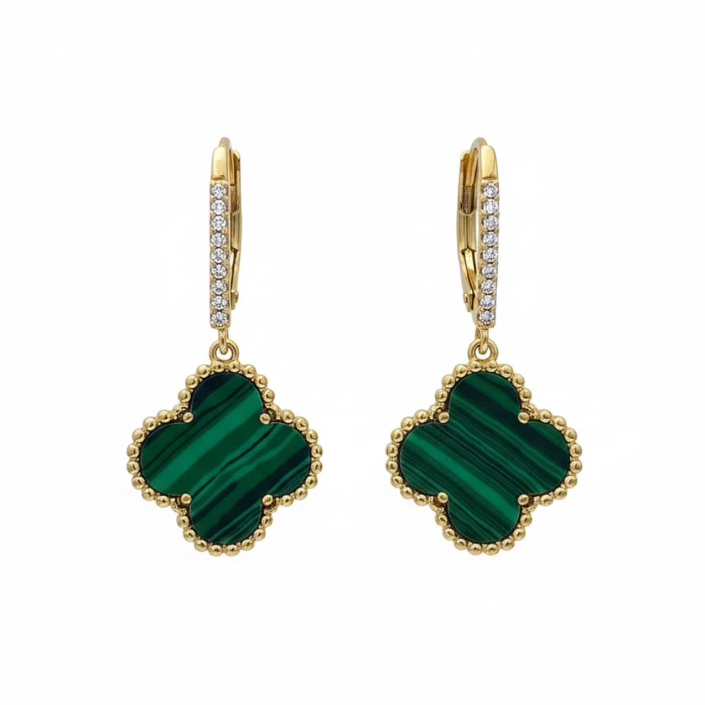 Parker & Grey Zarcilos Argollas color Verde